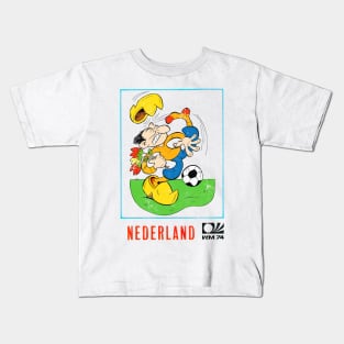 Nederland 74 / Vintage Faded-Style Football Design Kids T-Shirt